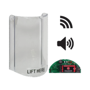 Cubierta Protectora De Policarbonato, Súper Resistente, Con Sonido, Con Transmisor Inalámbrico Para STI-V34104, Texto En Ingles, Para Botones Multiusos Serie Stopper® Station De STI Cubierta Protectora De Policarbonato, Súper Resistente, Con Sonido, Con Transmisor Inalámbrico Para STI-V34104, Texto En Ingles, Para Botones Multiusos Serie Stopper® Station De STI