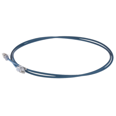 Patch Cord Cat6A, Diametro Reducido 28 AWG, Blindado S/FTP, CM/LS0H, 0.20 m, Color Azul