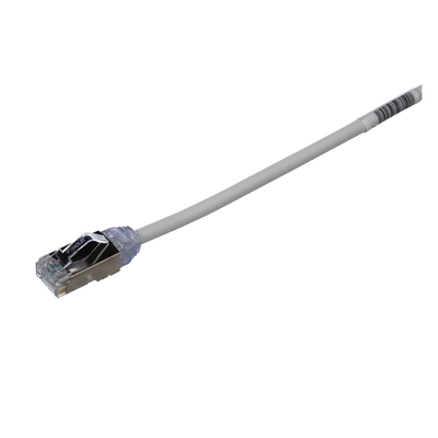 Patch Cord Cat6A, Diametro Reducido 28 AWG, Blindado S/FTP, CM/LS0H, 20 cm, Color Gris Patch Cord Cat6A, Diametro Reducido 28 AWG, Blindado S/FTP, CM/LS0H, 20 cm, Color Gris