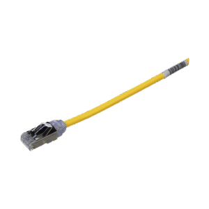 Patch Cord Cat6A, Diametro Reducido 28 AWG, Blindado S/FTP, CM/LS0H, 20 cm, Color Amarillo Patch Cord Cat6A, Diametro Reducido 28 AWG, Blindado S/FTP, CM/LS0H, 20 cm, Color Amarillo