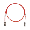 Patch Cord Cat6A, Blindado S/FTP, CM/LS0H, 25ft, Color Rojo