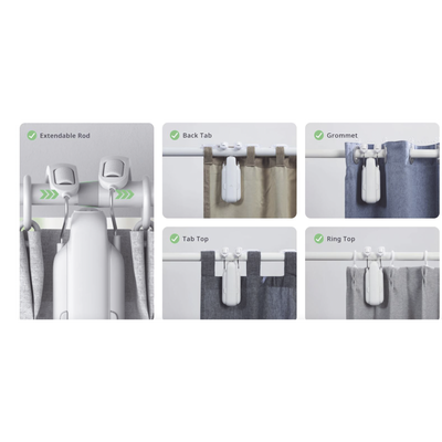 Controlador de cortinas Riel tipo U / BLUETOOTH recargable y fácil de instalar