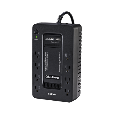 UPS de 650 VA/390 W, Topología Standby con Modo Ahorrador ECO, Entrada 120 Vca NEMA 5-15P, Con 8 Tomas NEMA 5-15R UPS de 650 VA/390 W, Topología Standby con Modo Ahorrador ECO, Entrada 120 Vca NEMA 5-15P, Con 8 Tomas NEMA 5-15R