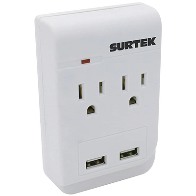 Multicontacto de ABS con 2 contactos aterrizados y 2 puertos USB. Multicontacto de ABS con 2 contactos aterrizados y 2 puertos USB.