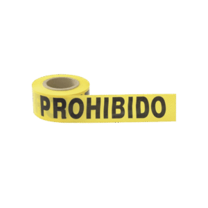 Cinta para barricada "PROHIBIDO EL PASO" de 100 m y ancho de 3". Cinta para barricada "PROHIBIDO EL PASO" de 100 m y ancho de 3".