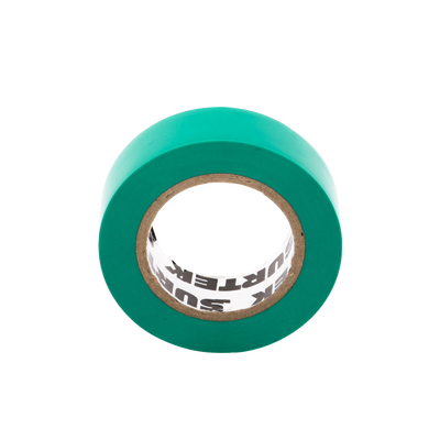 Cinta para aislar color Verde de 19 mm x 9 metros / Fabricada en PVC / Adhesivo acrílico.
