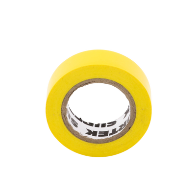 Cinta para aislar color Amarillo de 19 mm x 9 metros / Fabricada en PVC / Adhesivo acrílico.