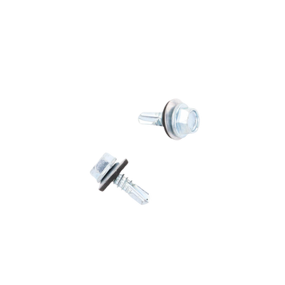 Tornillo -Pija cabeza hexagonal con rondana y punta de broca #14 x 3/4", 100 piezas.