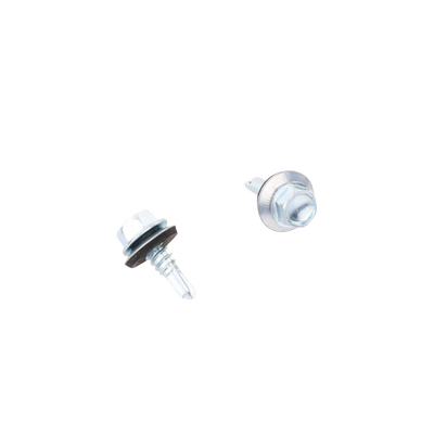 Tornillo -Pija cabeza hexagonal con rondana y punta de broca #14 x 3/4", 100 piezas.