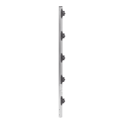 Poste de Paso de 1m para Cerca Electrificada de PTR Cuadrado de Aluminio de 1" de lado con 5 Aisladores Instalados.