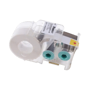 Casete de Etiquetas de Poliéster de Cinta Continua, Color Negro sobre Transparente, Uso Interior/Exterior, 6.1 mm de Ancho x 7.6 metros de Largo