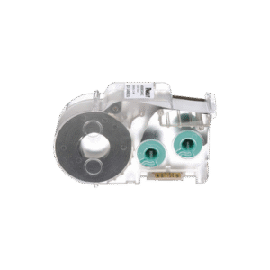 Casete de Etiqueta de Vinilo de Cinta Continua, Color Negro Sobre Amarillo, Uso Interior/Exterior, 9.65 mm de Ancho x 7.6 Metros de Largo