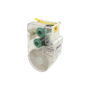 Casete de Etiquetas de Vinilo de Cinta Continua, Color Negro Sobre Blanco, Uso Interior/Exterior, 19.05 mm de Ancho x 7.6 Metros de Largo