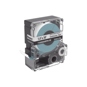 Casete de Etiquetas de Poliéster de Cinta Continua, Color Negro Sobre Blanco, Uso Interior/Exterior, 24 mm (1 in) de Ancho x 9.1 Metros de Largo Casete de Etiquetas de Poliéster de Cinta Continua, Color Negro Sobre Blanco, Uso Interior/Exterior, 24 mm (1 in) de Ancho x 9.1 Metros de Largo