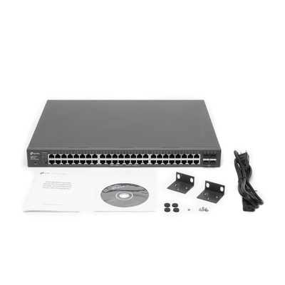 Smart Switch JetStream PoE+ administrable Capa 2, 48 puertos 10/100/1000 Mbps + 4 puertos SFP 384 W