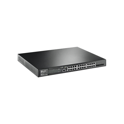 Switch JetStream PoE+ administrable Capa 2, 24 puertos 10/100/1000 Mbps + 4 puertos SFP 384 W Switch JetStream PoE+ administrable Capa 2, 24 puertos 10/100/1000 Mbps + 4 puertos SFP 384 W