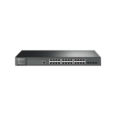 Switch JetStream Gigabit administrable Capa 2, 24 puertos 10/100/1000 Mbps + 4 puertos SFP