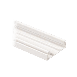 Base para canaleta T-45, de PVC rígido, con orificios perforados para montaje, 60.3 x 18.5 x 2400 mm, Color Blanco Mate