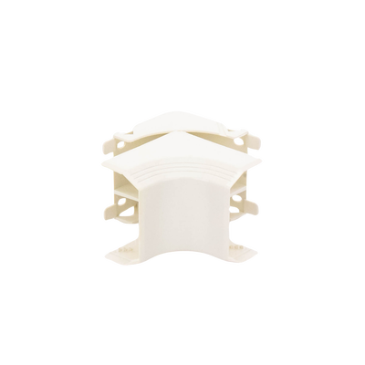 Esquinero interior, para uso con canaleta T45, Material PVC Rígido, Color Blanco Mate