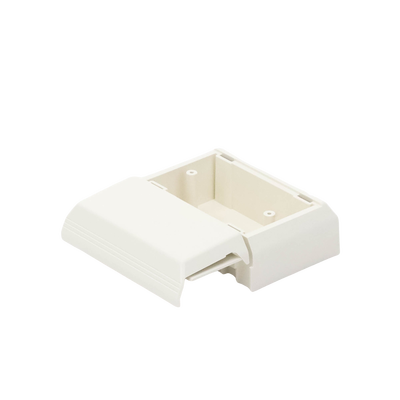 Caja Superficial Con Bisagras de Instalación a Presión, Para Canaletas T45, Material PVC Rígido, Color Blanco Mate Caja Superficial Con Bisagras de Instalación a Presión, Para Canaletas T45, Material PVC Rígido, Color Blanco Mate