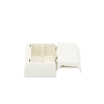 Caja Superficial Con Bisagras de Instalación a Presión, Para Canaletas T45, Material PVC Rígido, Color Blanco Mate Caja Superficial Con Bisagras de Instalación a Presión, Para Canaletas T45, Material PVC Rígido, Color Blanco Mate