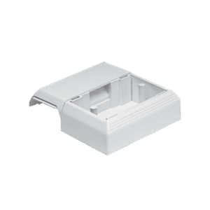 Caja Superficial Con Bisagras de Instalación a Presión, Para Canaletas T45, Material PVC Rígido, Color Blanco Mate Caja Superficial Con Bisagras de Instalación a Presión, Para Canaletas T45, Material PVC Rígido, Color Blanco Mate