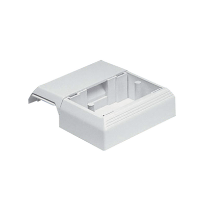 Caja Superficial Con Bisagras de Instalación a Presión, Para Canaletas T45, Material PVC Rígido, Color Blanco Mate Caja Superficial Con Bisagras de Instalación a Presión, Para Canaletas T45, Material PVC Rígido, Color Blanco Mate