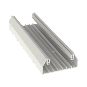 Base para canaleta T-70, de PVC rígido, con orificios perforados para montaje, 103.3 x 44.9 x 2400 mm, Color Blanco Mate