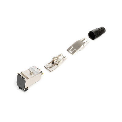 Jack TERA Categoria 7A, Con puerta protectora, Para aplicaciones de servicios compartidos, Color Negro