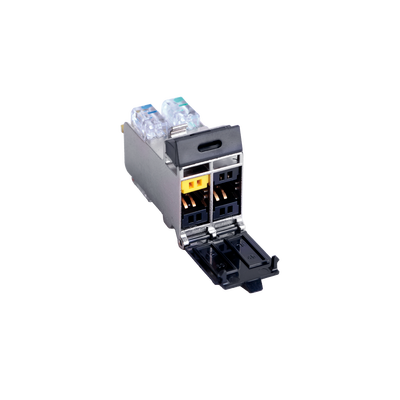 Jack TERA Categoria 7A, Con puerta protectora, Para aplicaciones de servicios compartidos, Color Negro