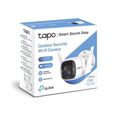 Cámara IP 4 Megapixel (2K) / Lente 3.18 mm / Wi-Fi / 30 mts IR / Exterior IP66 / Audio Bidireccional / Micro SD hasta 256 GB / Compatible con Google y Alexa