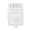 Bote con 100 Plugs Pass through RJ45 Cat5e sin blindaje, chapado de oro a 30 micras para durabilidad extrema