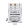 Bote con 100 Piezas de Plug Modular RJ45 Cat5e blindado, chapado de oro a 30 micras para durabilidad extrema CON PIN DE TIERRA