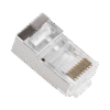 Bote con 100 Plugs Pass through RJ45 Cat5e BLINDADO, chapado de oro a 30 micras para durabilidad extrema