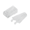 Bote con 50 Plugs Pass through RJ45 Cat6 sin blindaje, con alivio de tensión incluido, chapado de oro a 30 micras para durabilidad extrema