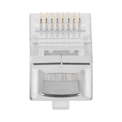 Bote con 100 Piezas de Plug Modular RJ45 Cat6 blindado, chapado de oro a 30 micras para durabilidad extrema SIN PIN DE TIERRA