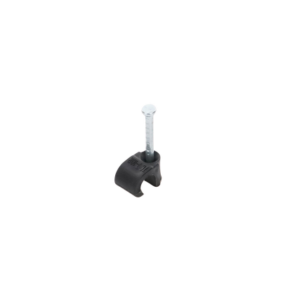 Grapa reforzada para cable redondo de 7mm con clavo de 1" color negro (100pzs) (3103-00301)