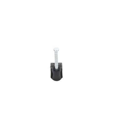 Grapa reforzada para cable redondo de 7mm con clavo de 1" color negro (100pzs) (3103-00301)