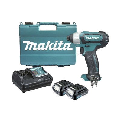 Atornillador de Impacto, entrada hexagonal de ¼”. 2 baterías de 12v de 1.5 amperes y cargador.