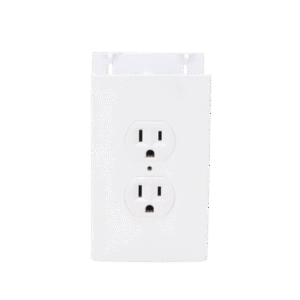 Contacto eléctrico doble, soporte y tapa color blanco de PVC auto extinguible, para canaleta TEK100 (5591-10200)