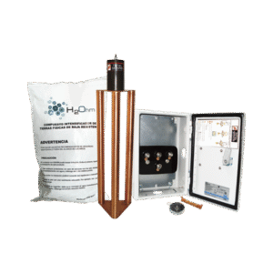 Electrodo de puesta a tierra de 400 A con Filtro y Compuesto H2Ohm.