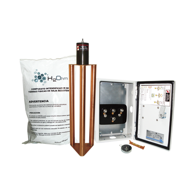 Electrodo de puesta a tierra de 400 A con Filtro y Compuesto H2Ohm.