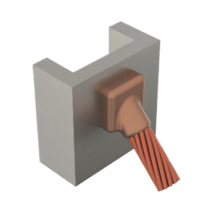 Molde para soldadura Exotermica de superficie Vertical a cable 1/0 Awg en 45 Grados