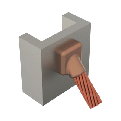 MOLDE SOLD. EXOTERMICA CONEXION DE CABLE DE PASO 4/0 A SUPERFICIE DE ACERO HORIZONTAL