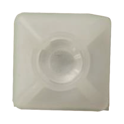 Base Autoadherible para Cinchos Práctica y Eficiente para la Organización y Fijación de Cables, Fabricada en Nylon Resistente y de Color Natural con una Medida de 19x19 mm, Paquete con 100 Piezas (4210-00001)