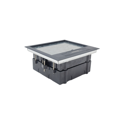 Caja de piso para dos módulos universales (Socket M2), para alimentación eléctrica y redes de datos (11000-33401) No incluye faceplates