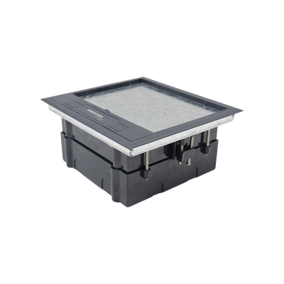 Caja de piso para cuatro módulos universales (Socket M4), para alimentación eléctrica y redes de datos (11000-43401) No incluye faceplates