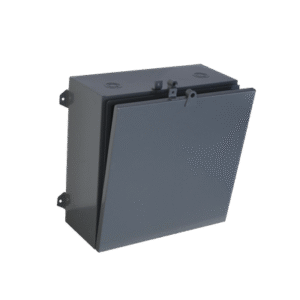 Gabinete Eléctrico de lamina galvanizada de 584 x 584 x 272 mm, auto-extinguible, resistente a polvo, agua y rayos UV, Color Gris (THCGE001)