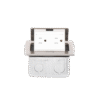 Mini caja de piso rectangular en acero inoxidable con 2 contactos eléctricos (11000-21201)