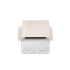 Mini caja de piso rectangular en acero inoxidable con 2 contactos eléctricos (11000-21201)